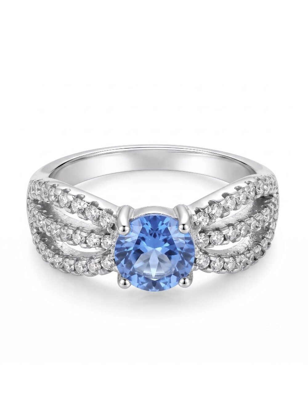 Blue Topaz Bow Ring, 925 Sterling Silver  Charmed Aroma